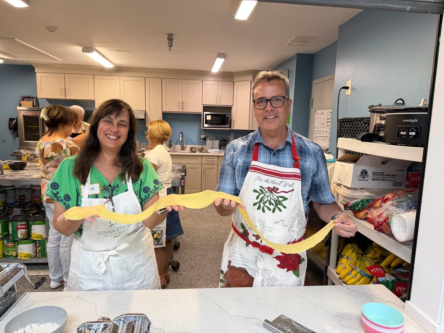 Buoni Amici Lodge 3021 members gathered for a LIFE pasta class at Cokes Chapel in Sharpsburg, Georgia
