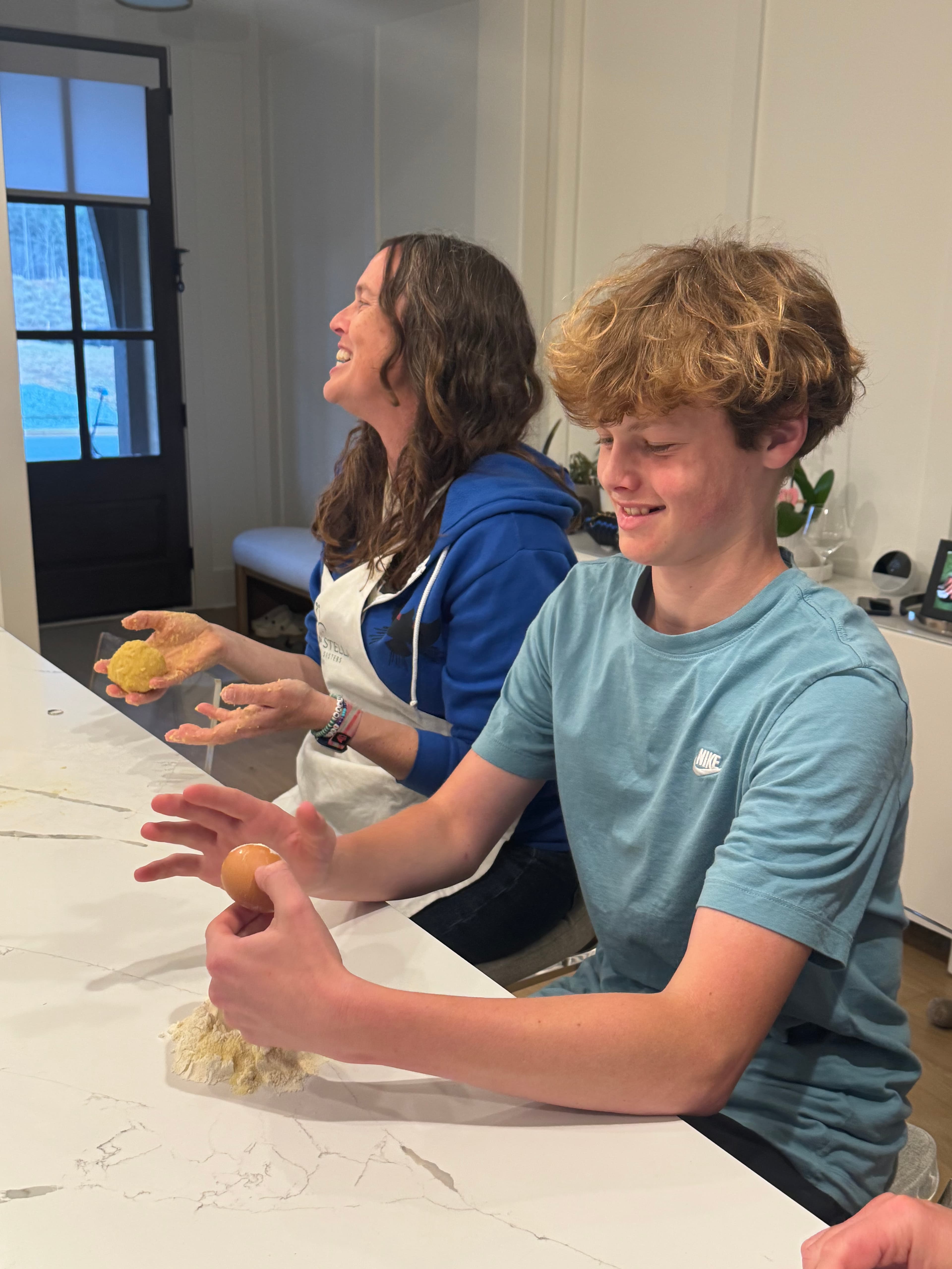 Cooking together at Lou's LIFE cooking experience in Peachtree City